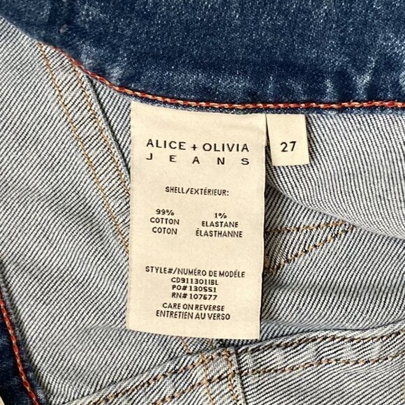 Alice + Olivia Jeans, Wide Leg Flared NWT Missy Sz 27 Ivy Blue Braided Waistband - Picture 5 of 8